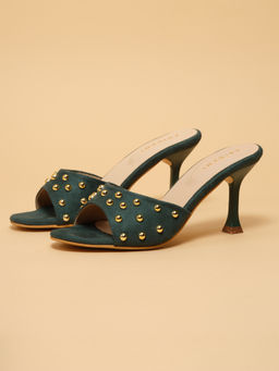 ERIDANI - Olgah Green Embellished Stilettos