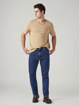 Levi's - Blue Men 513 Mid Rise Slim Straight Fit Cotton Stretch Blend Jeans