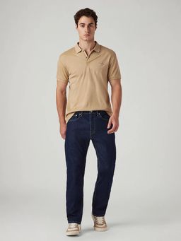 Levi's - Blue Men 505 Mid Rise Straight Fit Cotton Stretch Blend Jeans