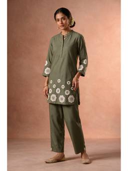 HERITAGE - Olive Khadi Cotton Co-Ord Set