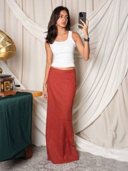 NISHORAMA - Kusha Mermaid Red Maxi Skirt