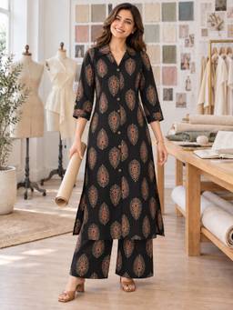 BERRYLICIOUS - Women Black Printed Co-Ord Set