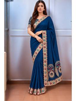 Sitanjali - Pink Embroidered Silk Blend Floral Zari Saree