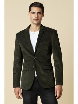 Allen Solly - Men Green Slim Fit Textured Casual Blazer