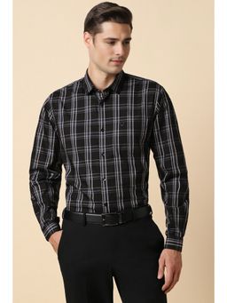 Allen Solly - Men Black Slim Fit Check Full Sleeves Formal Shirt