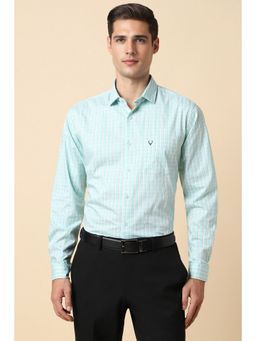 Allen Solly - Men Green Slim Fit Check Full Sleeves Formal Shirt