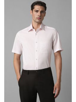 Louis Philippe - Men White Classic Fit Print Half Sleeves Formal Shirt