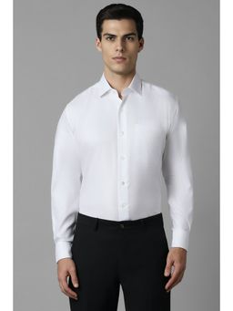Louis Philippe - Men White Classic Fit Textured Full Sleeves Formal Shirt