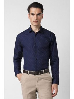 Peter England - Men Navy Blue Slim Fit Formal Shirt