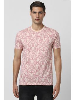 Van Heusen - Men Pink Print Round Neck T-shirt