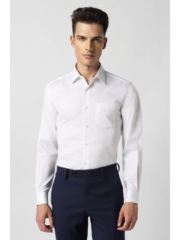 Van Heusen - Men White Regular Fit Textured Full Sleeves Shirt