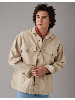 American Eagle - Men Khaki Oversized Shirt Jacket