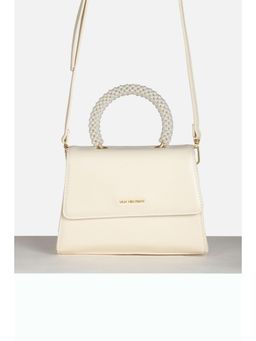 Van Heusen - Women Cream Solid Casual Sling Bag
