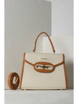 Van Heusen - Women Cream Solid Casual Sling Bag