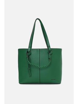 Van Heusen - Women Green Solid Casual Tote Bag with Pouch (Set of 2)