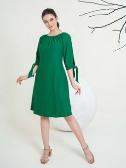 PURVAJA - Women Green A-Line Dress