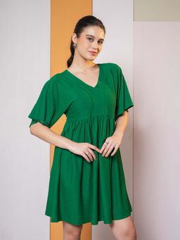 PURVAJA - Green Women Forest A-Line Dress