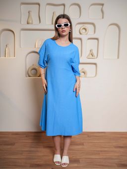 PURVAJA - Women Blue A-Line Dress