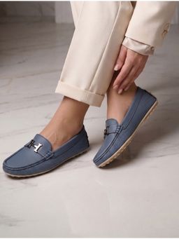 ALCAZO - Synthetic Leather Casual Driving Blue Loafers
