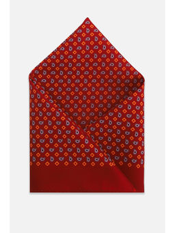 Peter England - Men Printed Red Pocket Square
