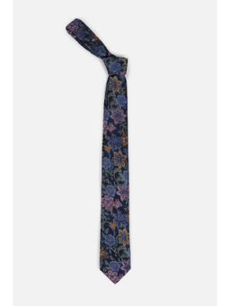 Louis Philippe - Men Embroidered Navy Blue Tie