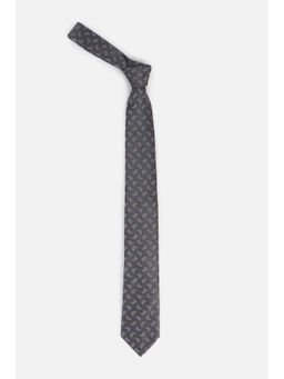 Louis Philippe - Men Embroidered Grey Tie