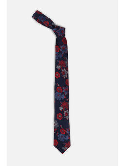 Louis Philippe - Men Embroidered Navy Blue Tie