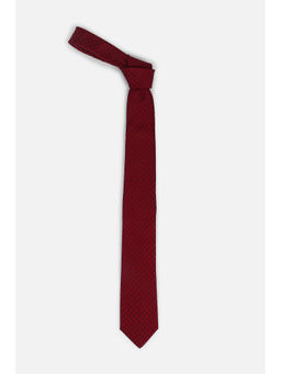Louis Philippe - Men Embroidered Maroon Tie