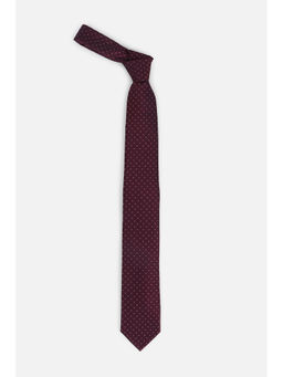 Louis Philippe - Men Embroidered Maroon Tie