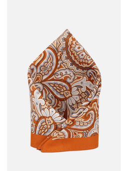 Van Heusen - Men Stripes Orange Pocket Square