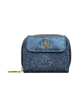 Eske - Melly Genuine Leather Zip Around Women's Wallet Blue