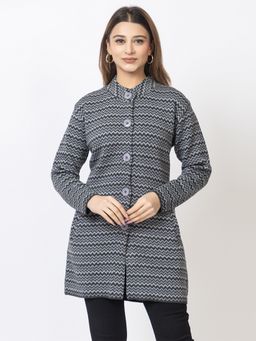 TWENTY ME - Grey Casual Soft and Warm Self Design Women Cardigan Sweater