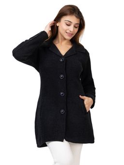 TWENTY ME - Women Black Full Sleeves Long Cardigan