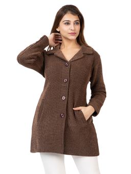 TWENTY ME - Women Brown Full Sleeves Long Cardigan
