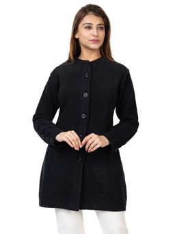 TWENTY ME - Women Black Full Sleeves Long Cardigan