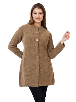 TWENTY ME - Women Brown Full Sleeves Long Cardigan
