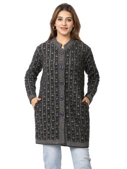 TWENTY ME - Black Acrylic Blend Long Cardigan