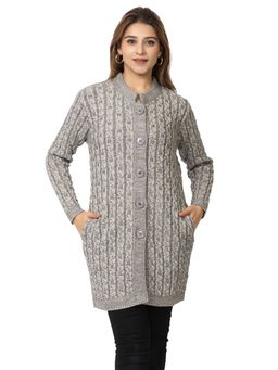 TWENTY ME - Grey Acrylic Blend Long Cardigan