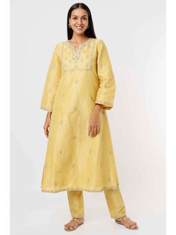 MEHAK MURPANA - Daffodil Yellow Kurta and Pant (Set of 2)