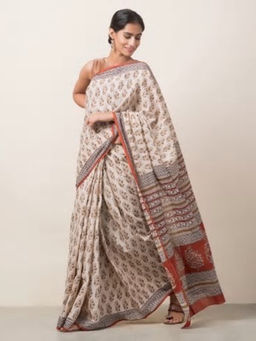 Fabindia - Cotton Hand Block Print Sari