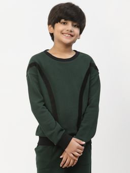 Spunkies - Stylish Green Organic Cotton Casual T-Shirt For Boys