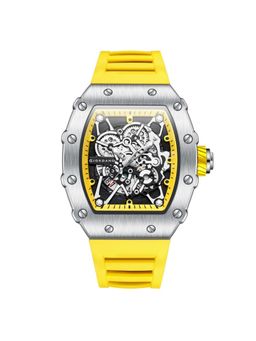 Giordano - Multi-Colour Skeleton Style Dial Brushed Steel Analog Watch For Men (GZ-50127-05) (M)