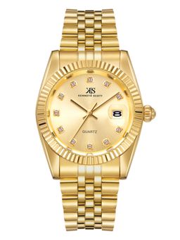 Kenneth Scott - Men's Gold Analog Beige Dial Watch (K22036-GBGC) (M)