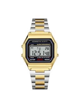 Kenneth Scott - Men's Gold Digital Black Dial Watch (K25206-TBTB) (M)