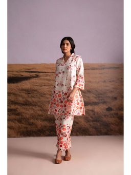Bombay Bloom - Pure Hemp Floral Co-Ord Set-Cream (Set of 2)