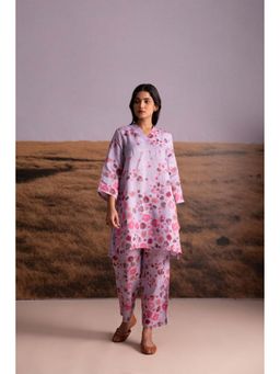 Bombay Bloom - Pure Hemp Floral Co-Ord Set-Lavender (Set of 2)