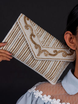 Odette - White Graceful Envelope Clutch