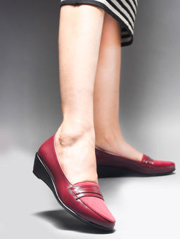 SHUZ TOUCH - Maroon Formal Loafers
