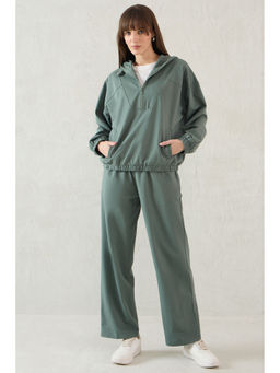 Femmella - English Green Half Zip Up Hooded Travel (Set of 2)