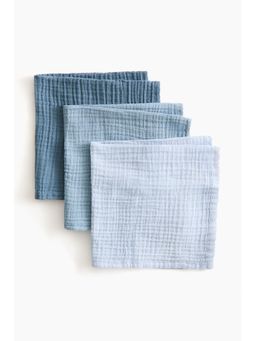 H&M - Blue 3-Pack Muslin Cloths